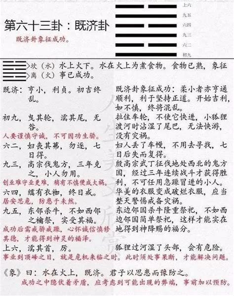 既濟卦感情|《易經》第63卦: 水火既濟 (坎上離下)，感情、事業、。